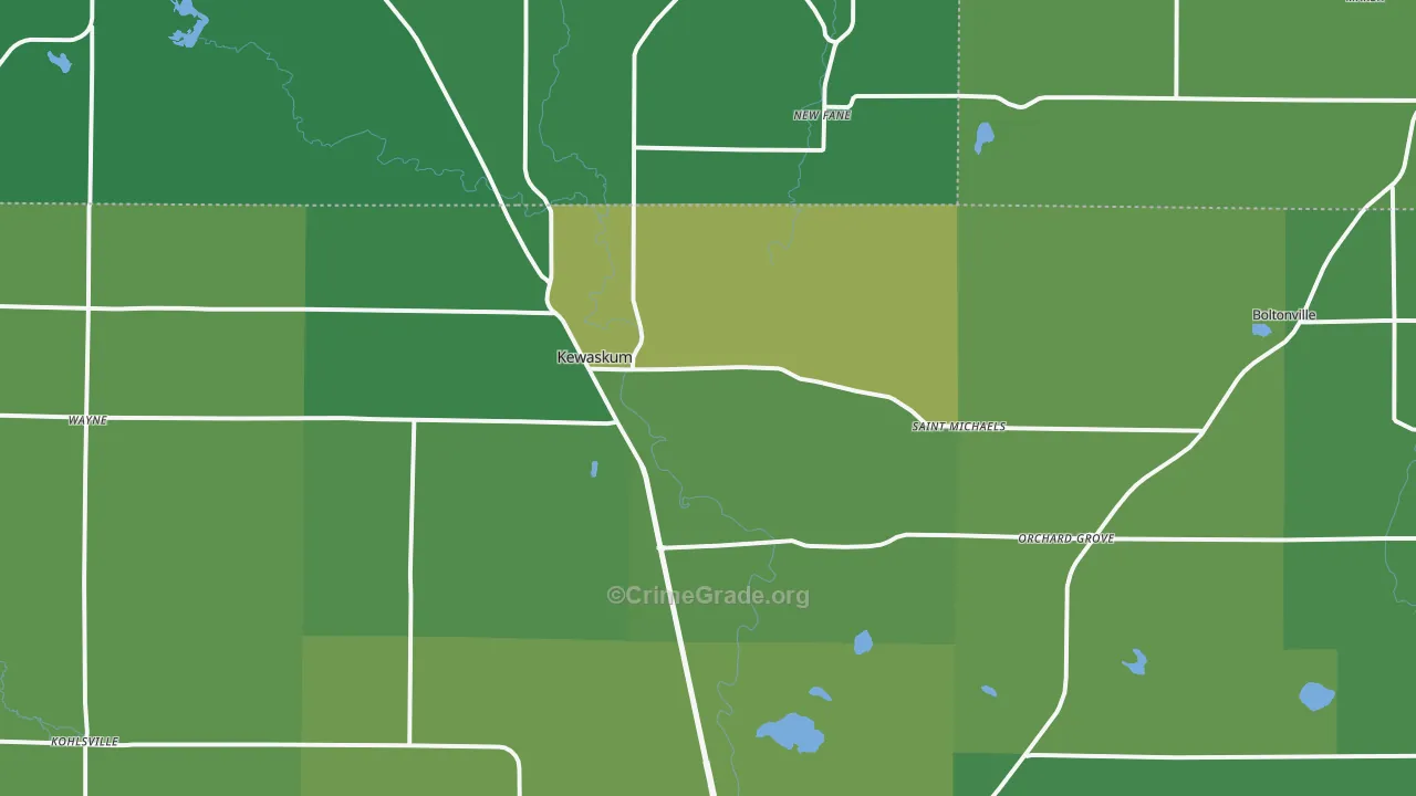 53040, WI Map of Vehicle Theft Rates
