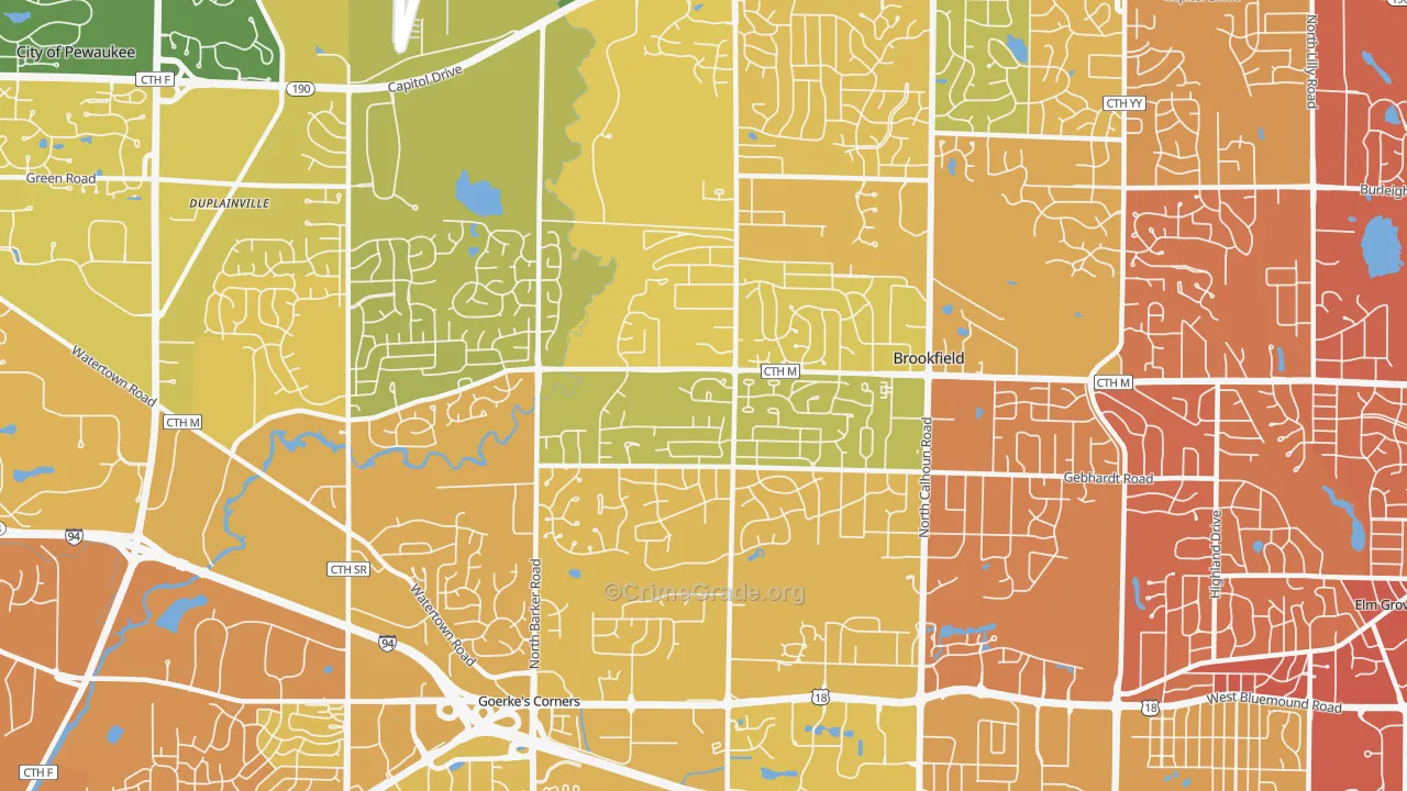 53045, WI Map of Vehicle Theft Rates