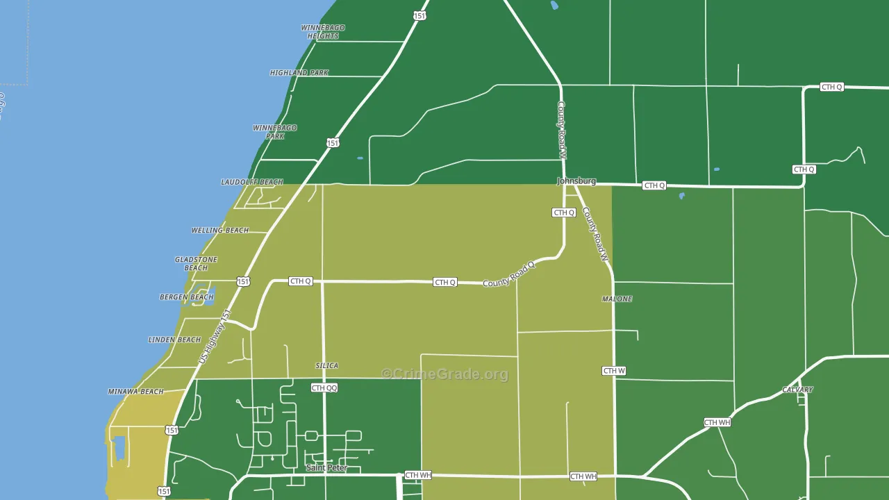 53049, WI Map of Vehicle Theft Rates