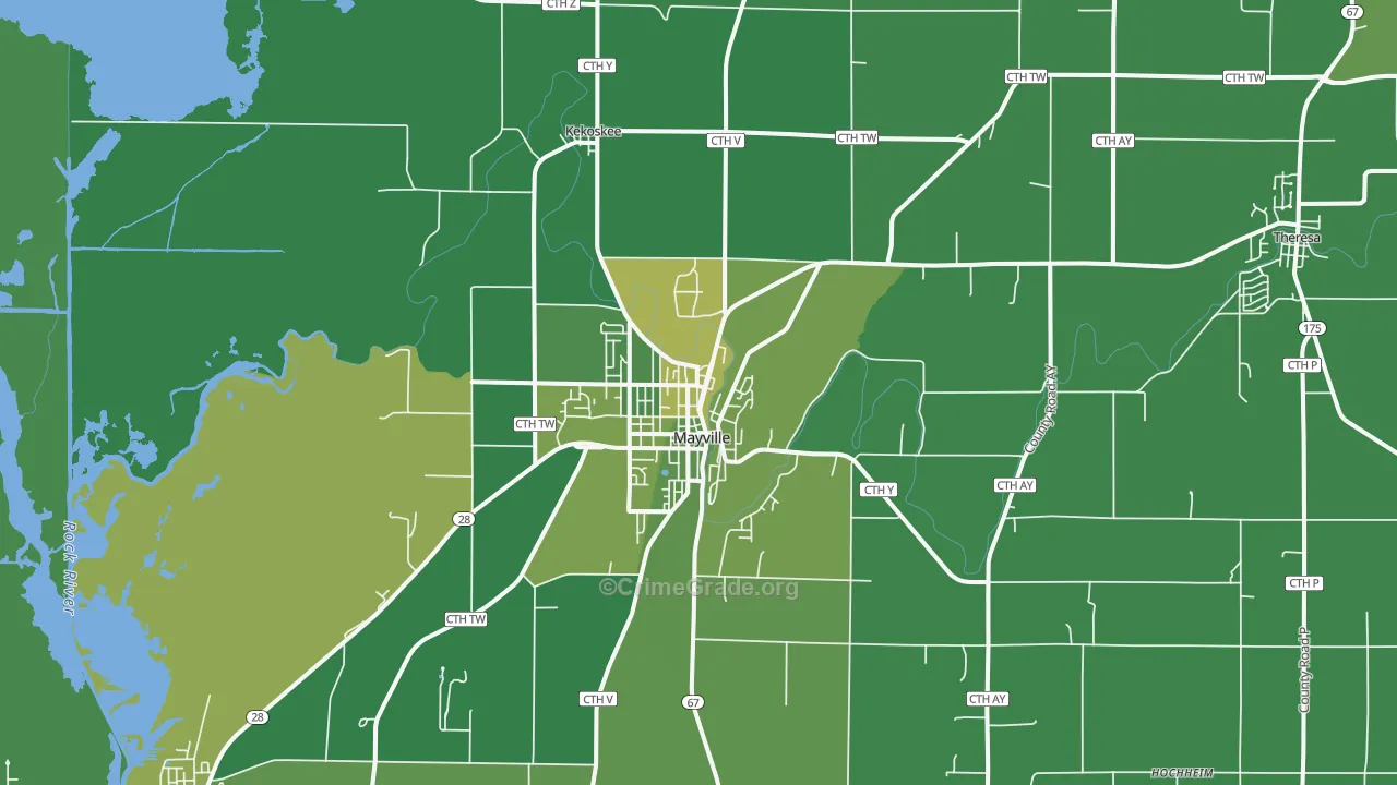 53050, WI Map of Vehicle Theft Rates