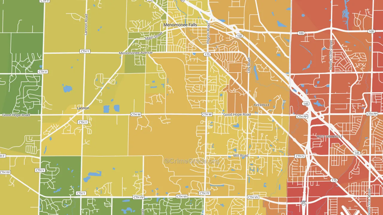 53051, WI Map of Vehicle Theft Rates