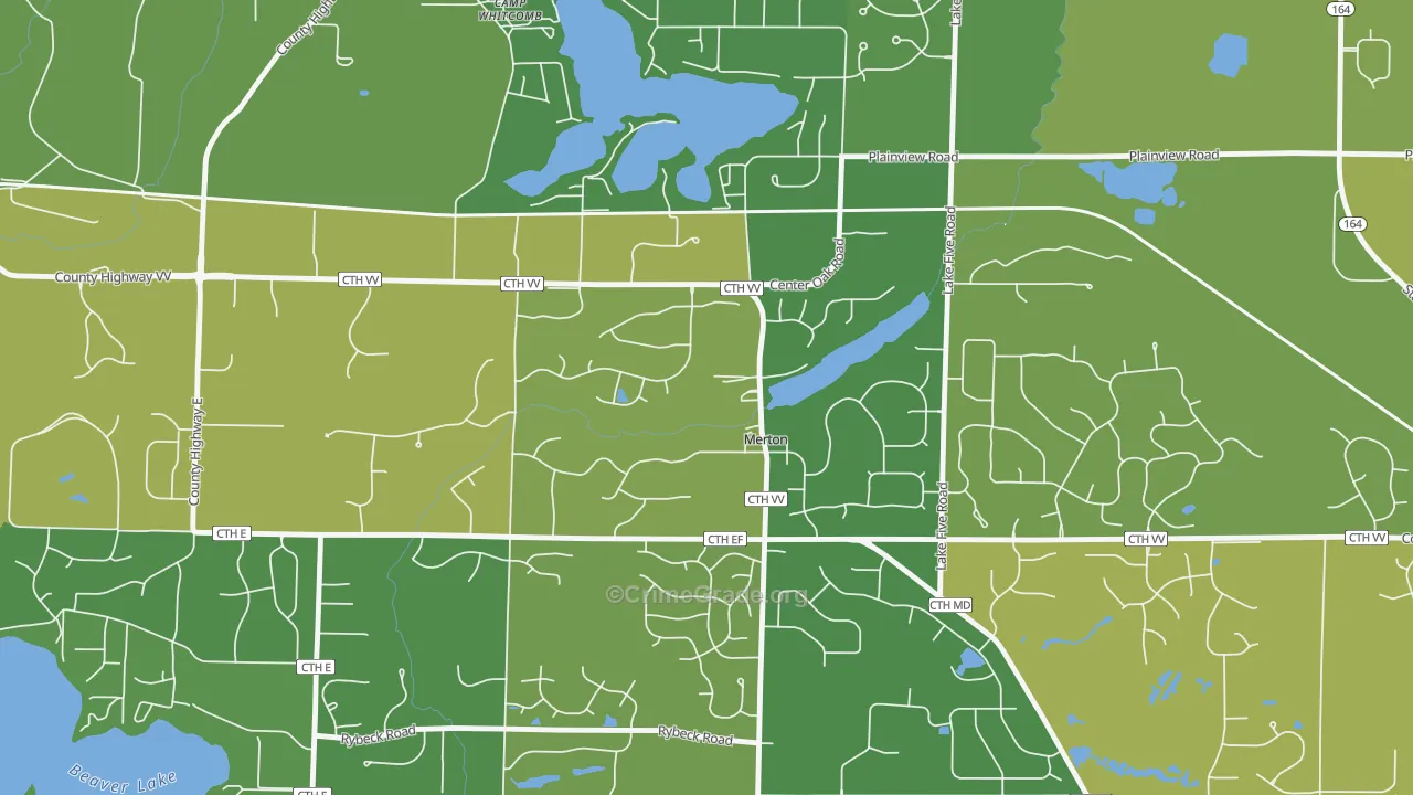 53056, WI Map of Vehicle Theft Rates