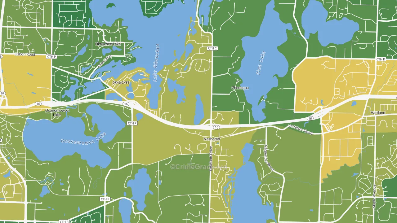 53058, WI Map of Vehicle Theft Rates