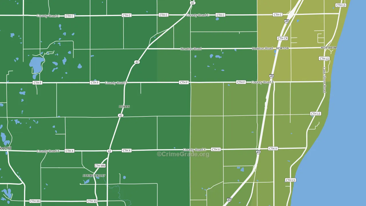 53063, WI Map of Vehicle Theft Rates