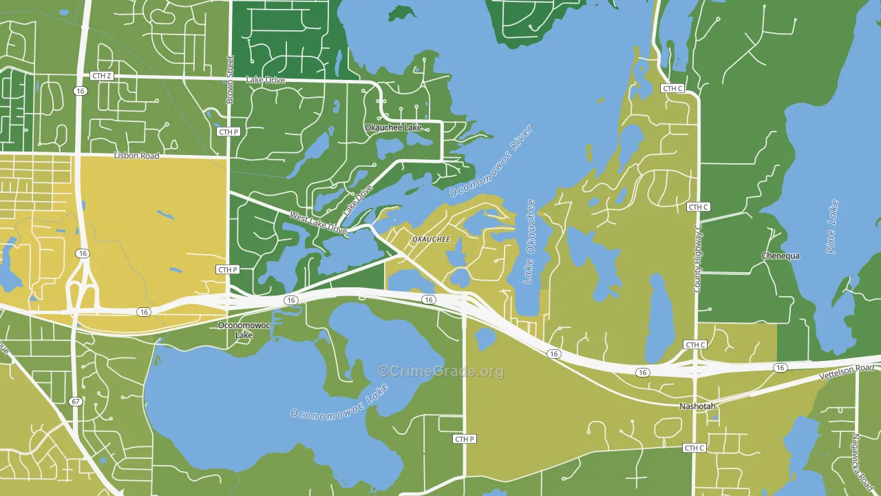 53069, WI Map of Vehicle Theft Rates