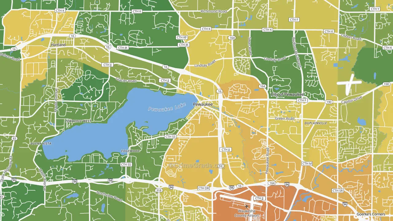 53072, WI Map of Vehicle Theft Rates