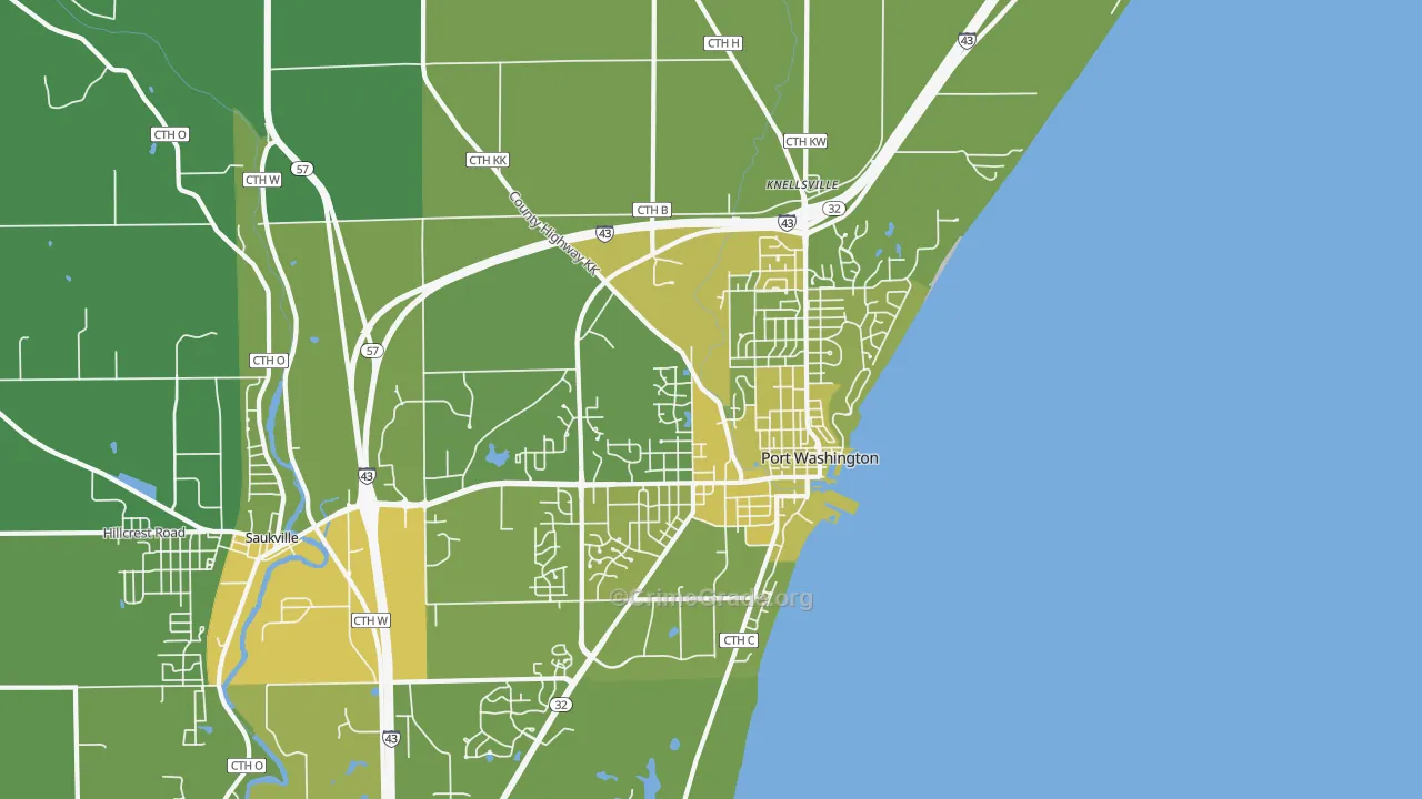 53074, WI Map of Vehicle Theft Rates