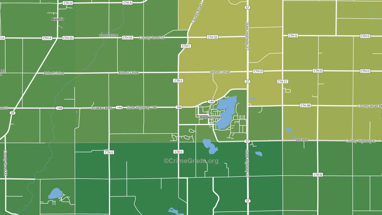 53075, WI Map of Vehicle Theft Rates