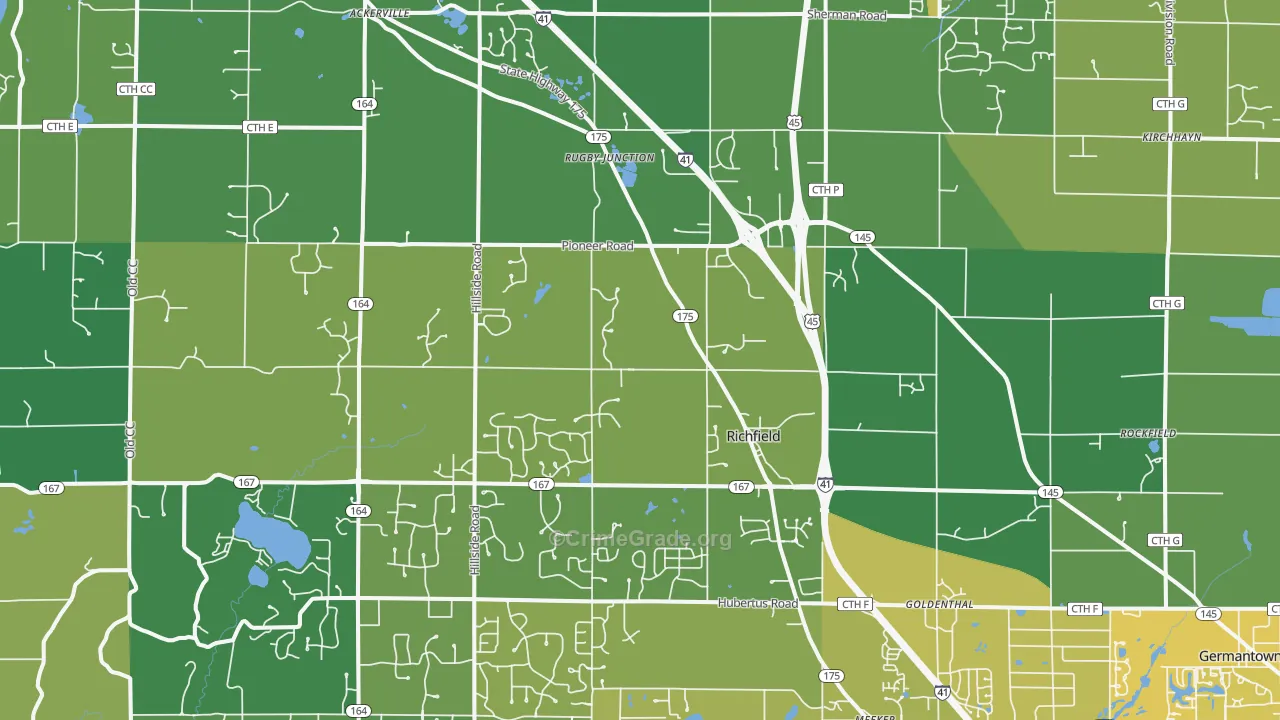 53076, WI Map of Vehicle Theft Rates
