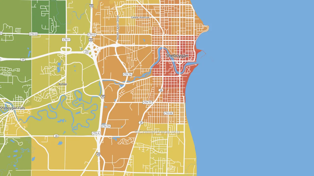 53081, WI Map of Vehicle Theft Rates