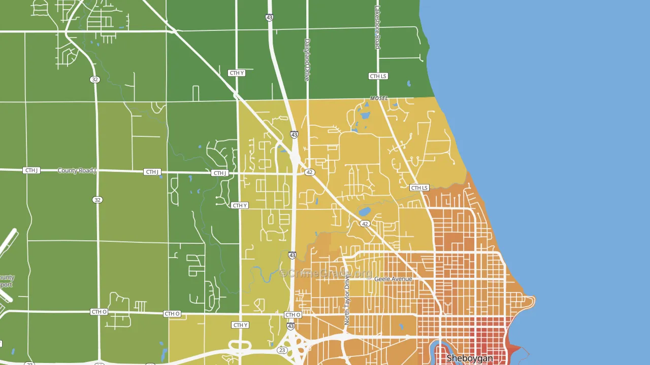 53083, WI Map of Vehicle Theft Rates
