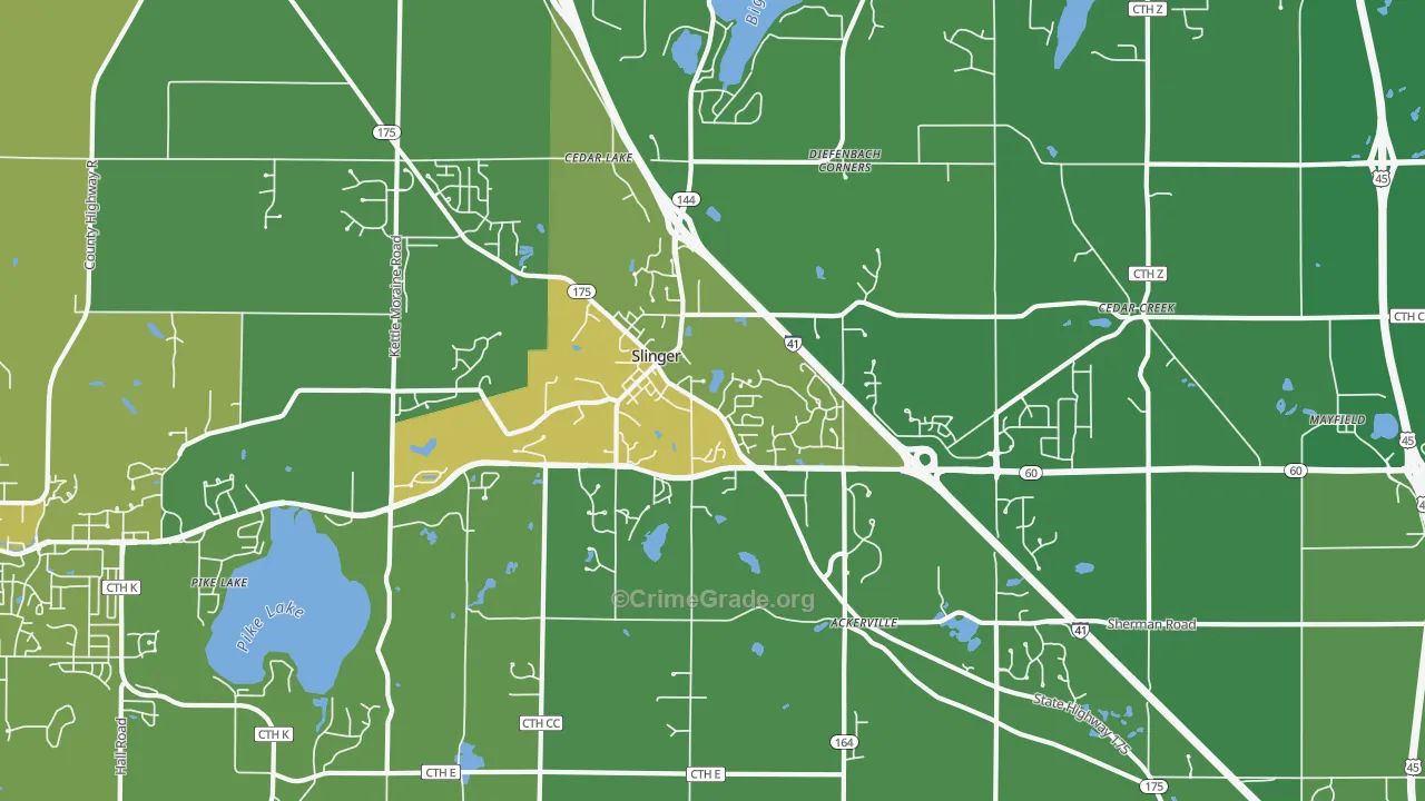 53086, WI Map of Vehicle Theft Rates