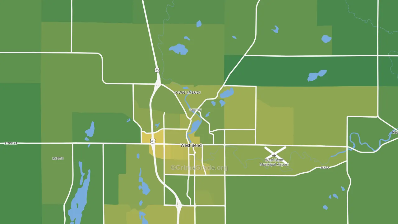 53090, WI Map of Vehicle Theft Rates