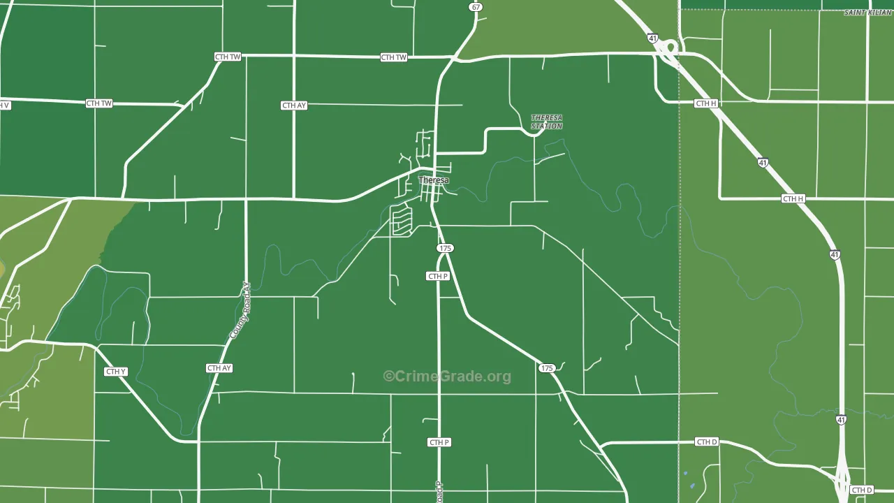 53091, WI Map of Vehicle Theft Rates