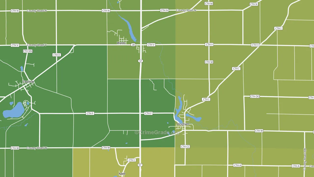 53093, WI Map of Vehicle Theft Rates