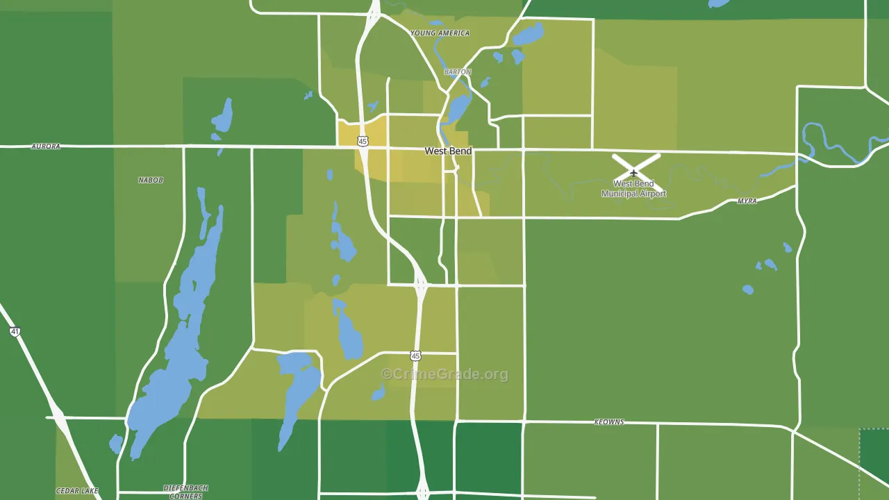 53095, WI Map of Vehicle Theft Rates
