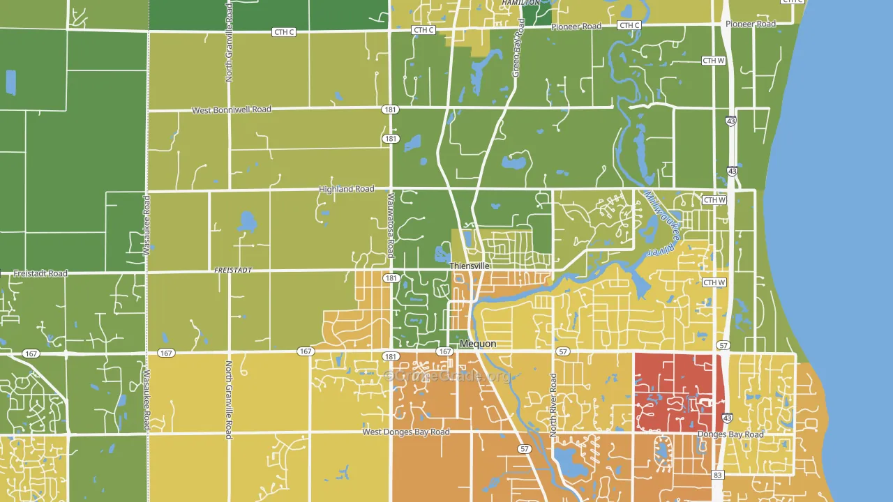 53097, WI Map of Vehicle Theft Rates