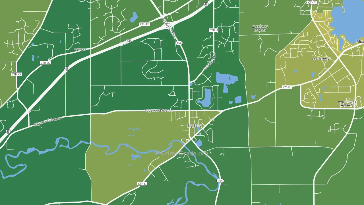 53103, WI Map of Vehicle Theft Rates