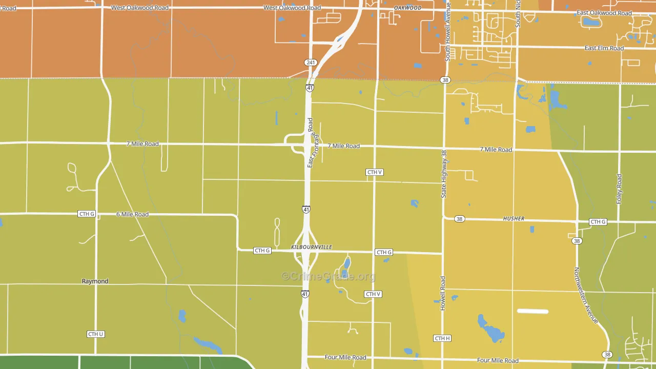 53108, WI Map of Vehicle Theft Rates
