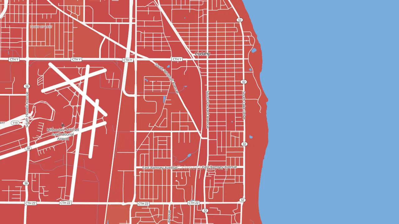 53110, WI Map of Vehicle Theft Rates