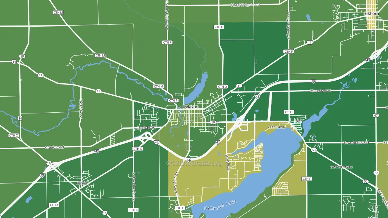53115, WI Map of Vehicle Theft Rates