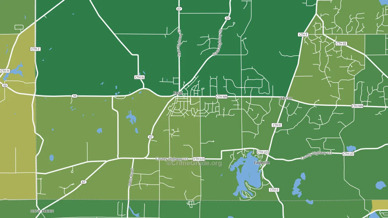 53119, WI Map of Vehicle Theft Rates