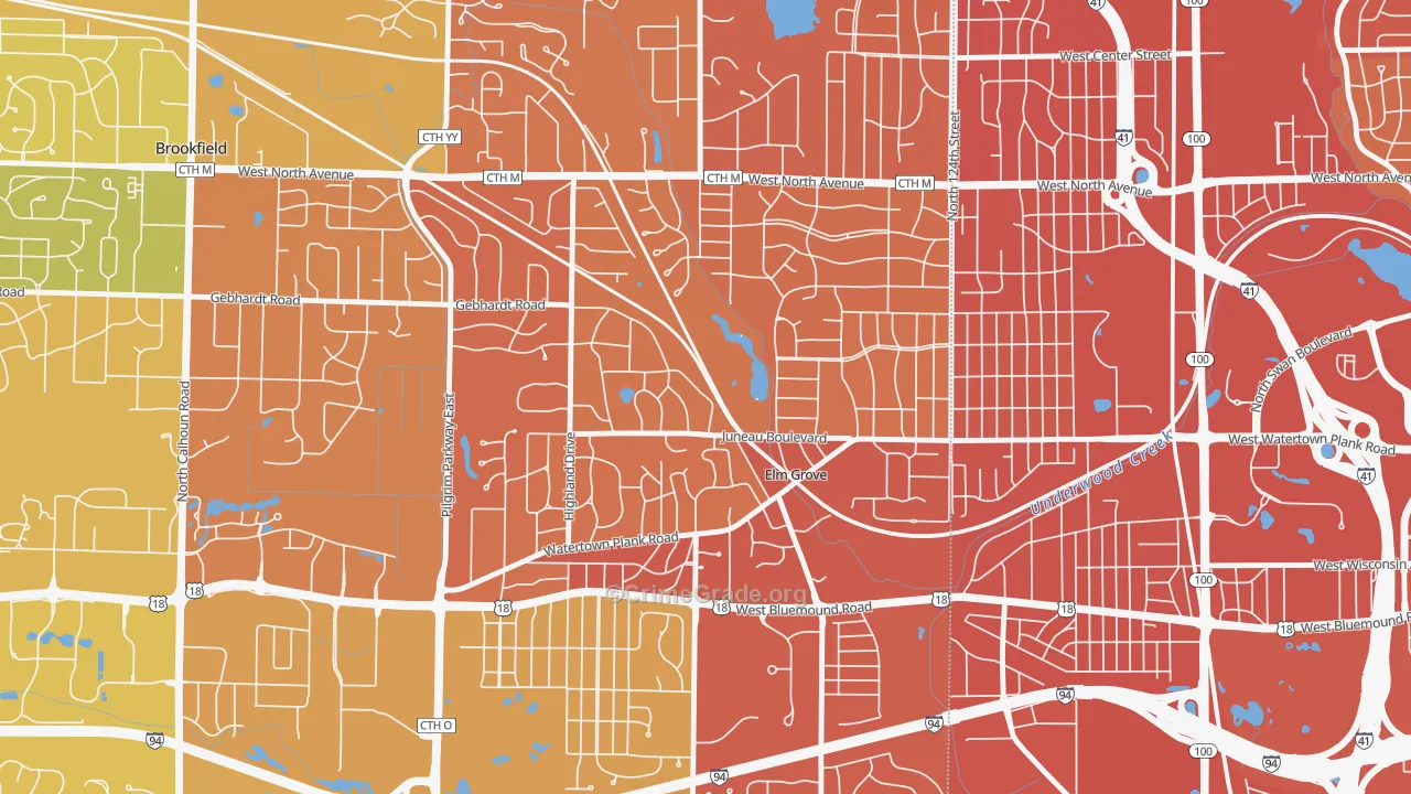 53122, WI Map of Vehicle Theft Rates