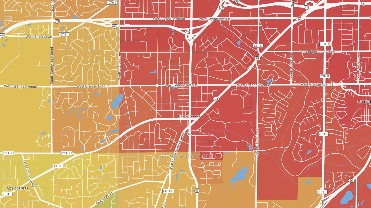 53130, WI Map of Vehicle Theft Rates