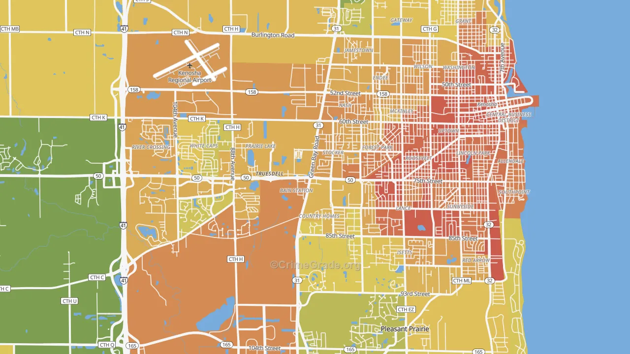 53142, WI Map of Vehicle Theft Rates