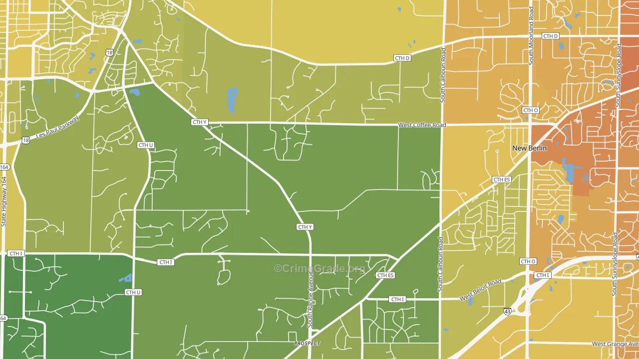 53146, WI Map of Vehicle Theft Rates
