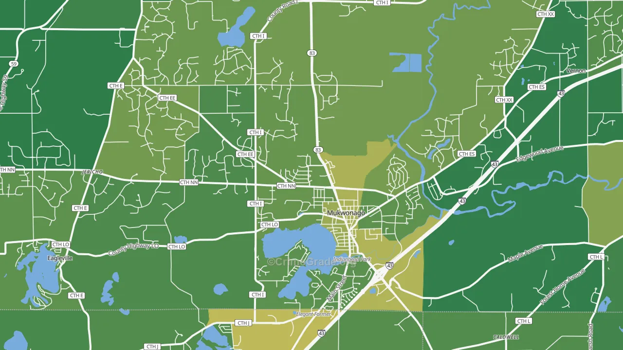 53149, WI Map of Vehicle Theft Rates