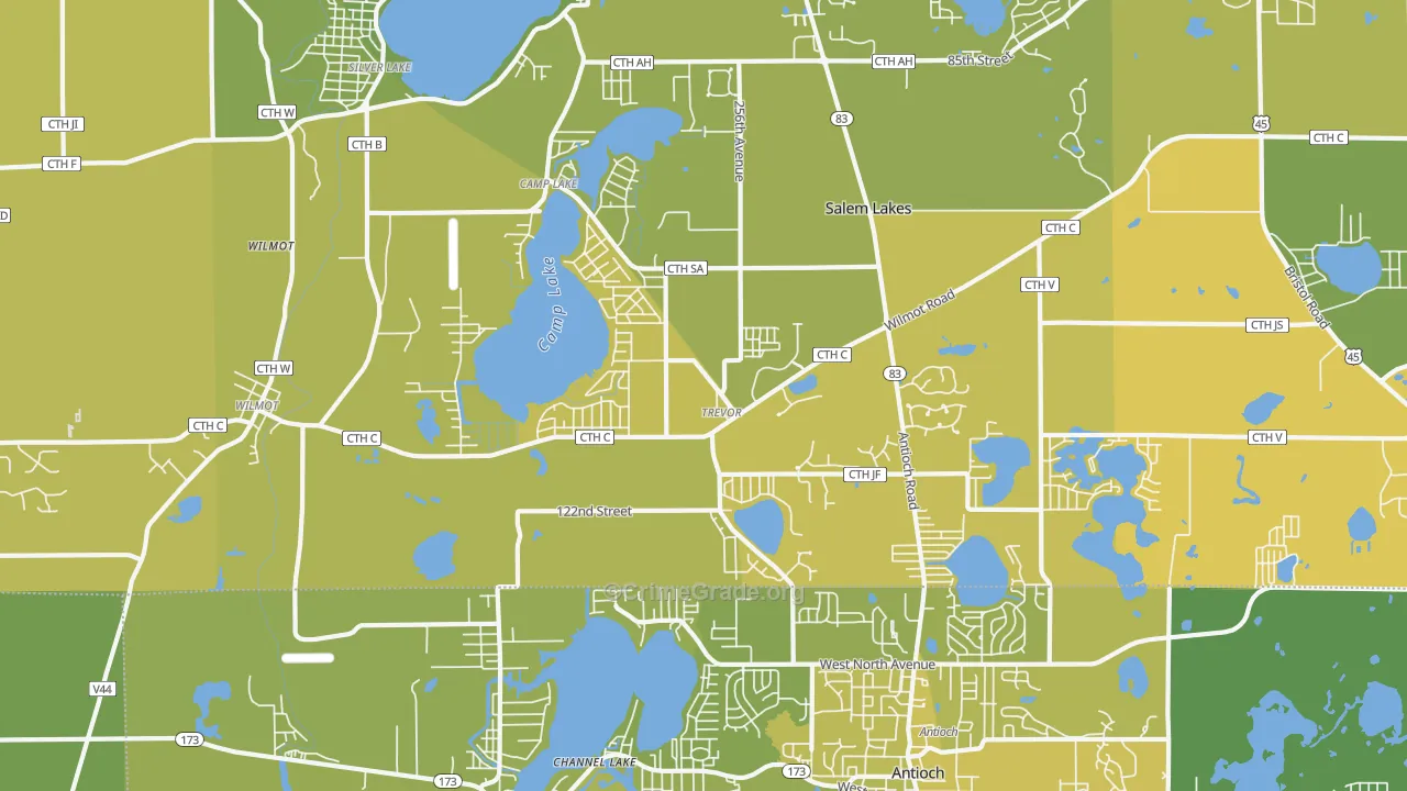 53179, WI Map of Vehicle Theft Rates