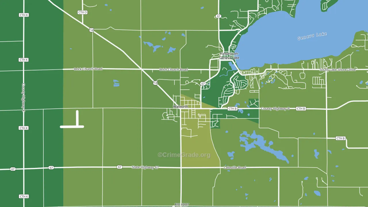 53184, WI Map of Vehicle Theft Rates