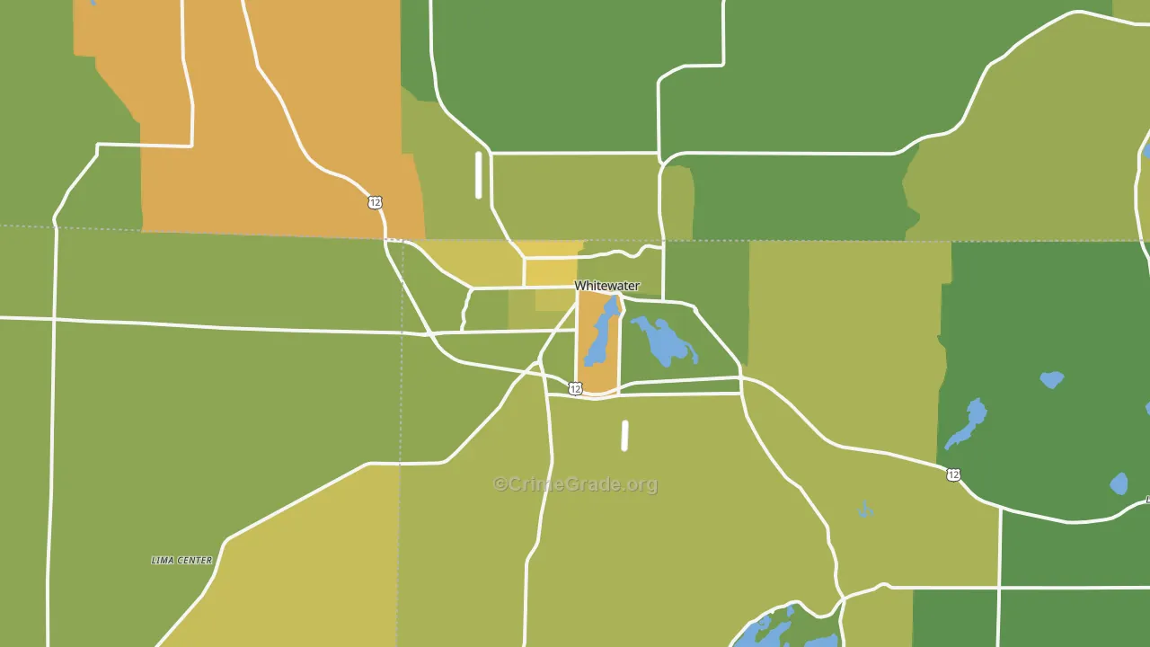 53190, WI Map of Vehicle Theft Rates