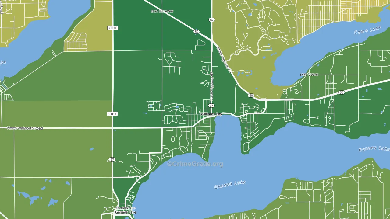 53191, WI Map of Vehicle Theft Rates