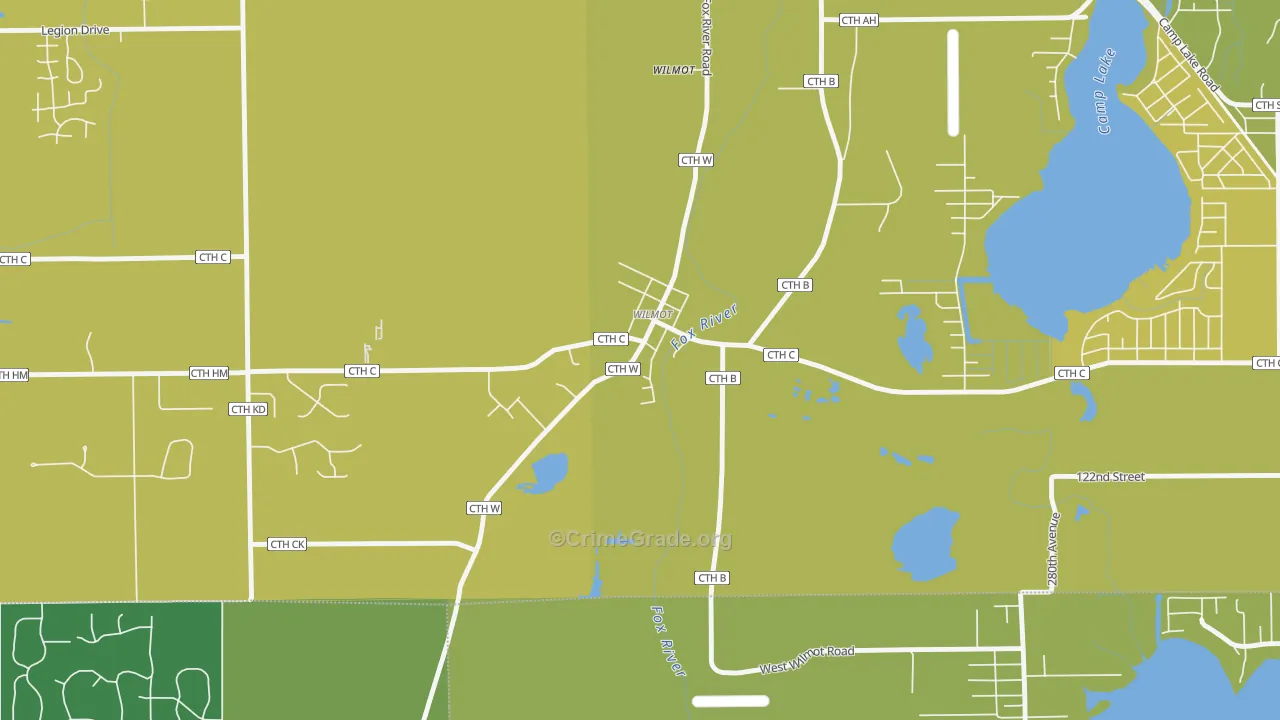 53192, WI Map of Vehicle Theft Rates