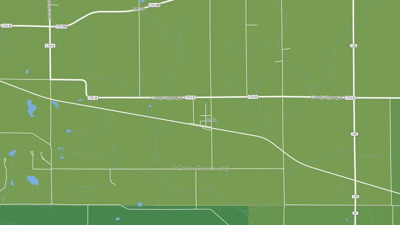 53195, WI Map of Vehicle Theft Rates