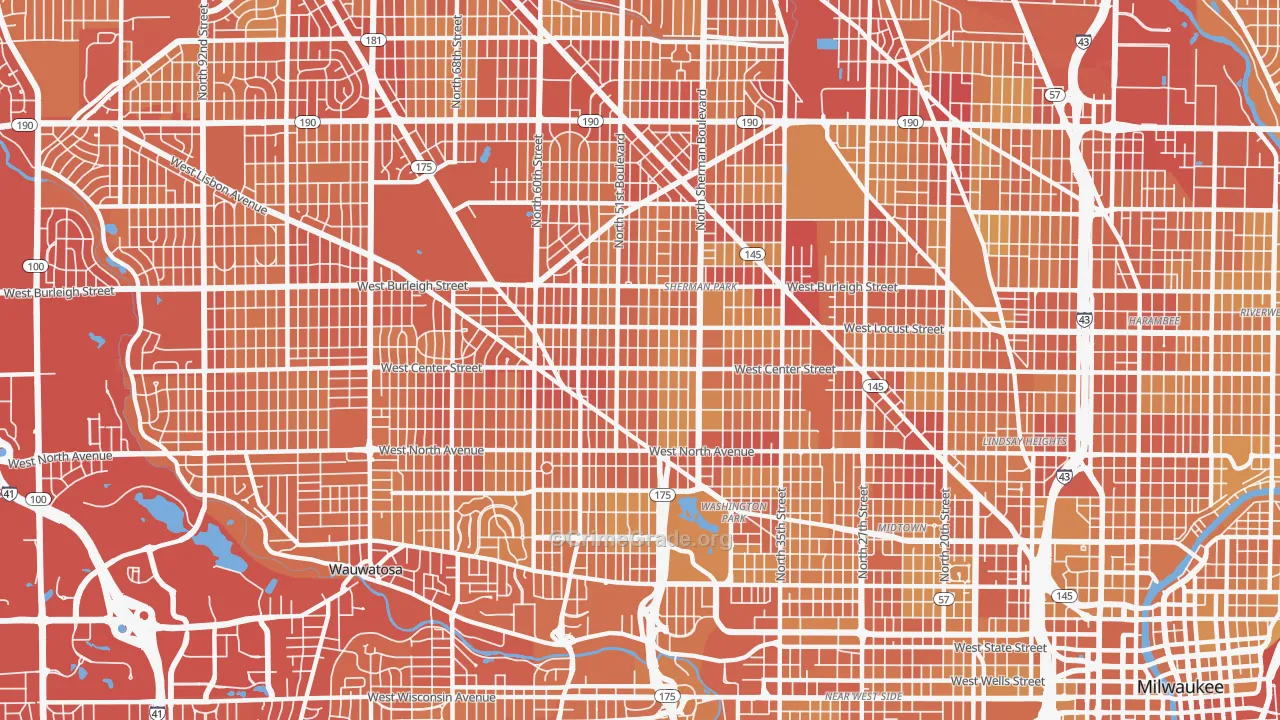 53210, WI Map of Vehicle Theft Rates