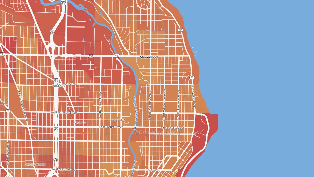 53211, WI Map of Vehicle Theft Rates
