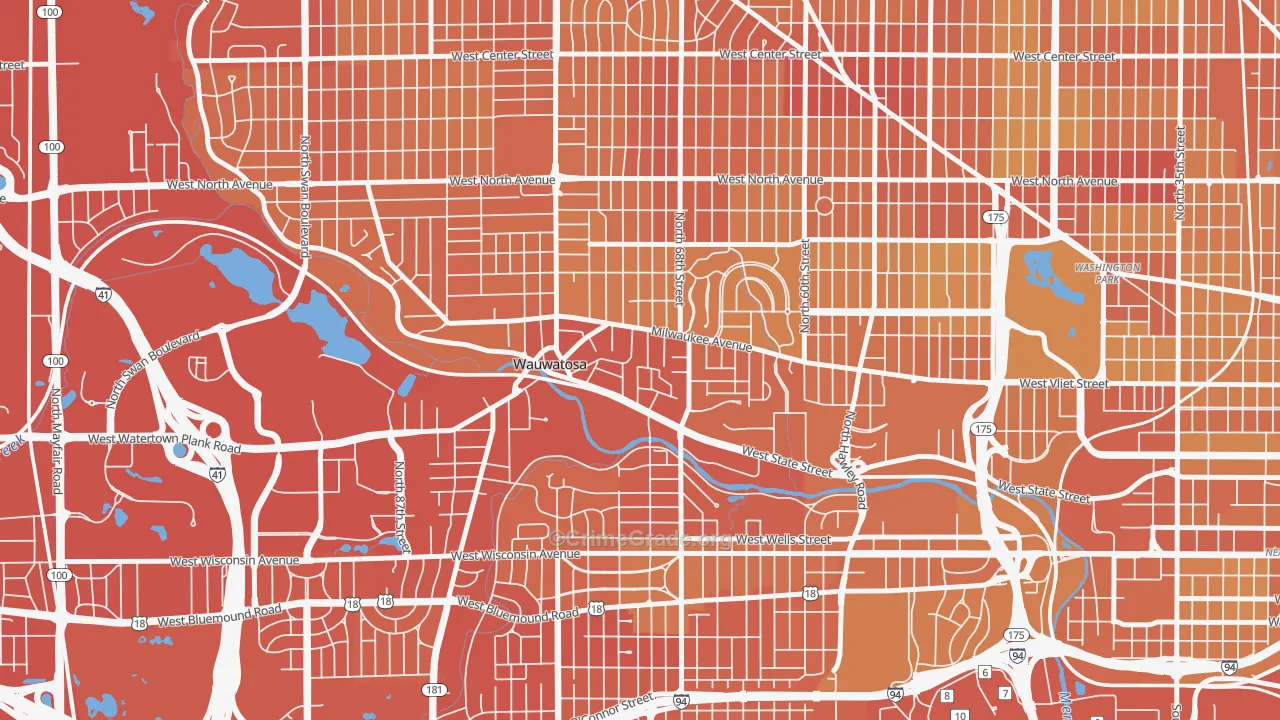 53213, WI Map of Vehicle Theft Rates