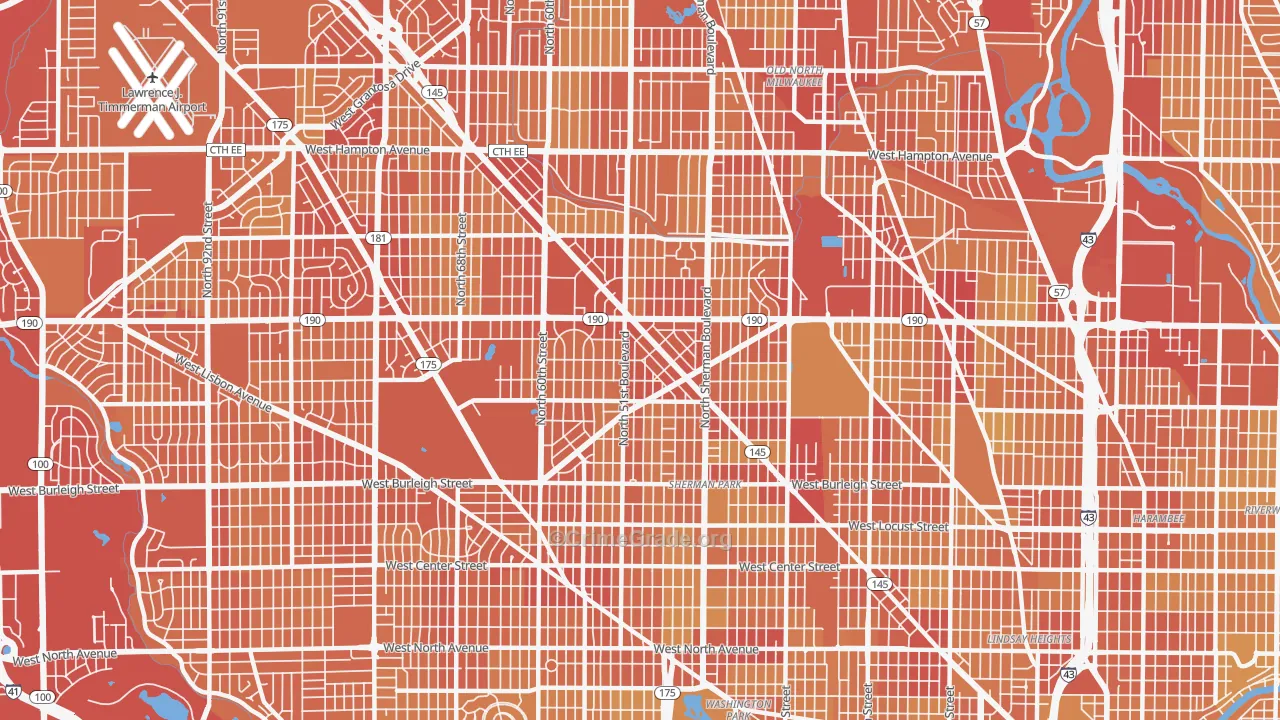 53216, WI Map of Vehicle Theft Rates