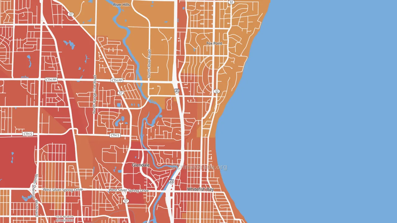 53217, WI Map of Vehicle Theft Rates