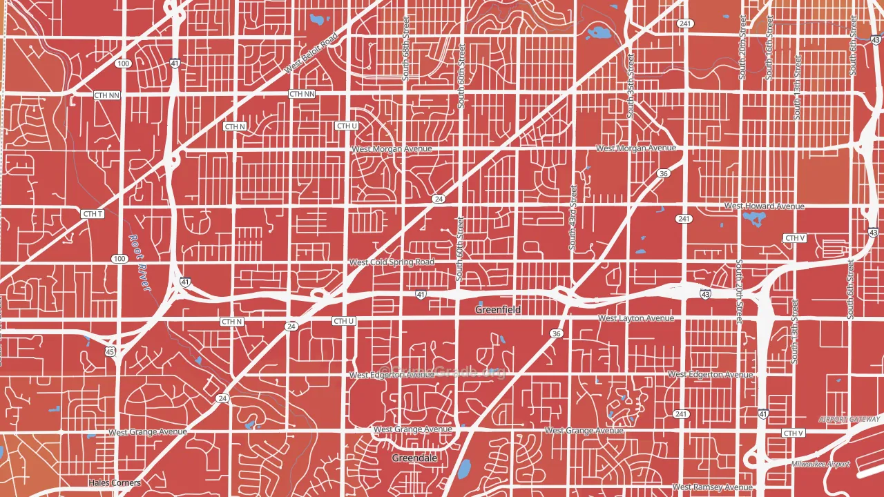 53220, WI Map of Vehicle Theft Rates