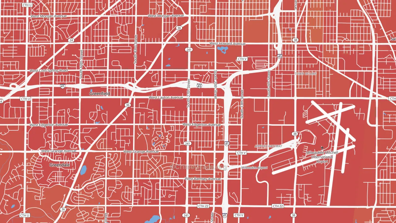 53221, WI Map of Vehicle Theft Rates