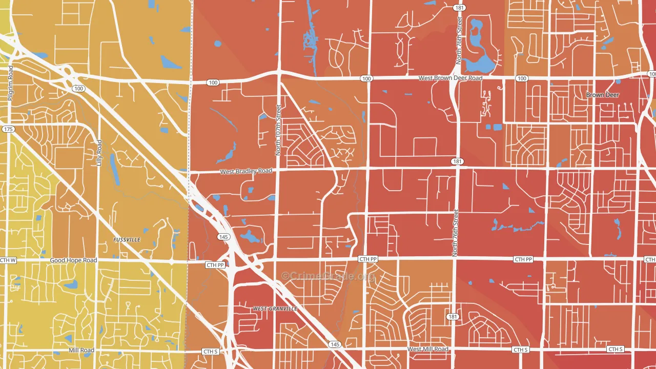 53224, WI Map of Vehicle Theft Rates