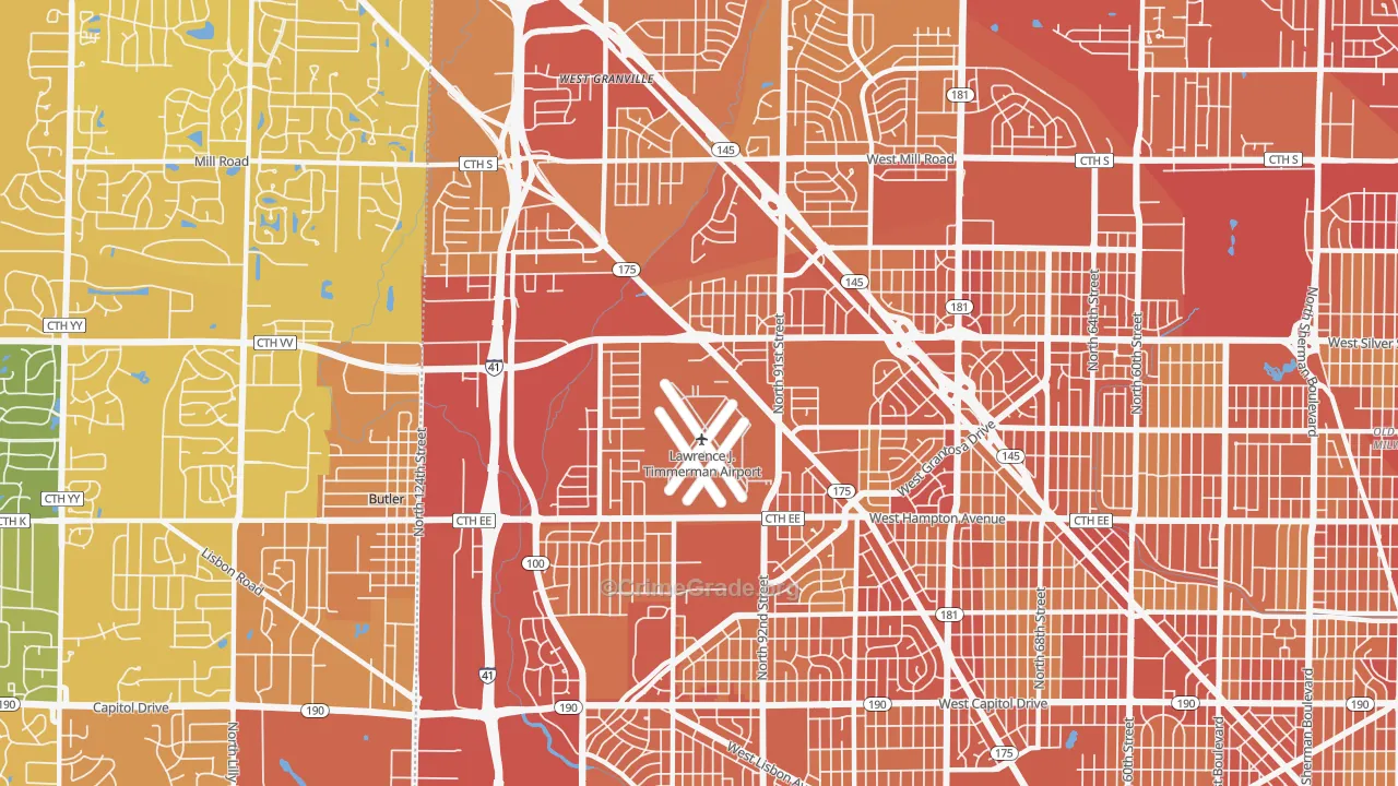 53225, WI Map of Vehicle Theft Rates