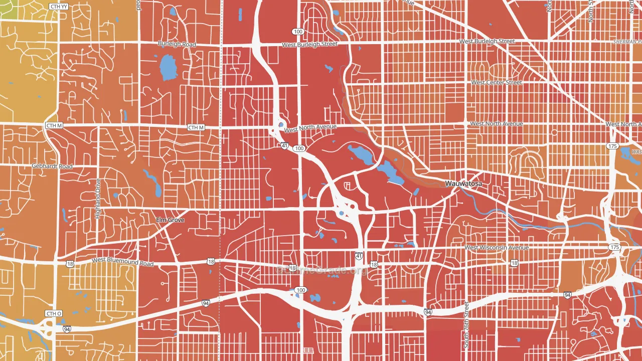 53226, WI Map of Vehicle Theft Rates