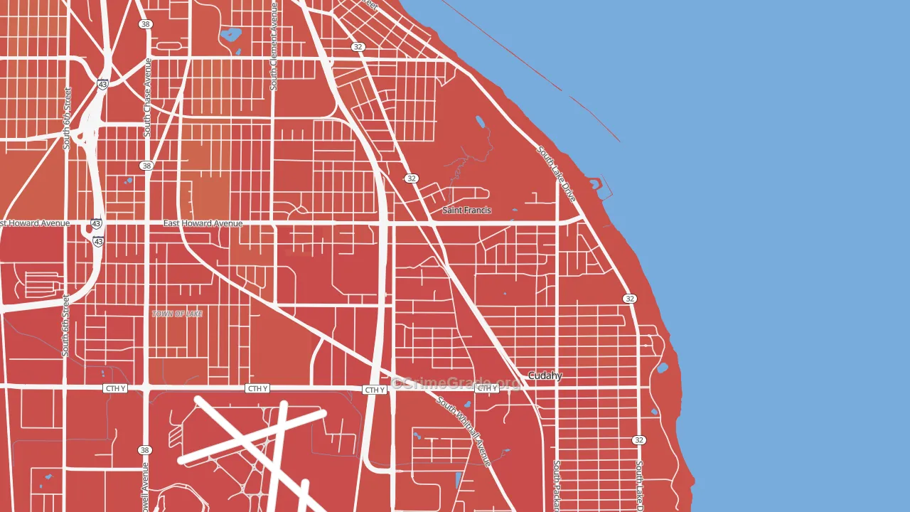 53235, WI Map of Vehicle Theft Rates