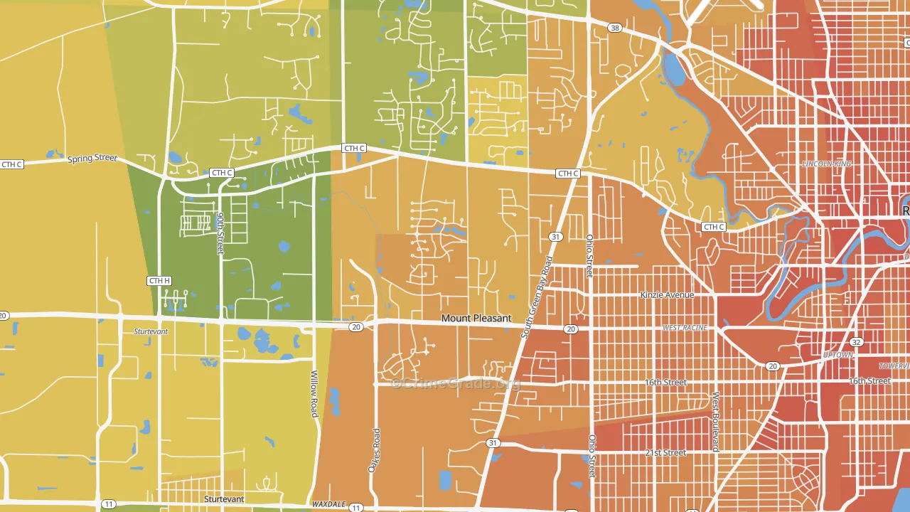 53406, WI Map of Vehicle Theft Rates