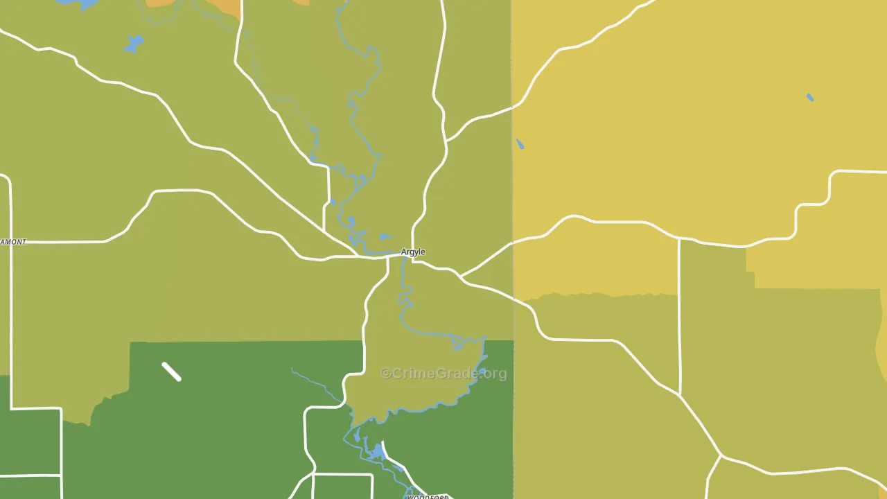 53504, WI Map of Vehicle Theft Rates